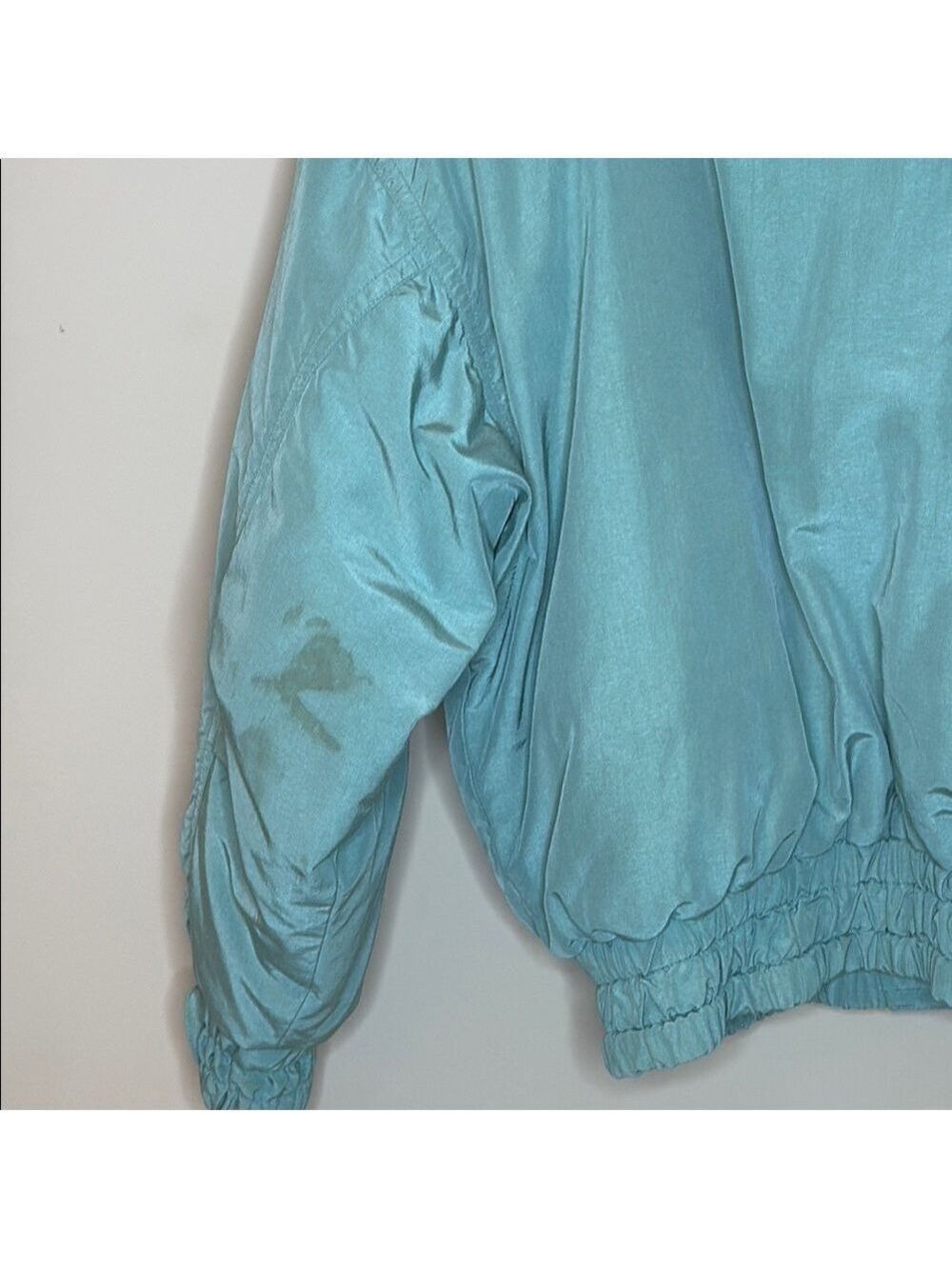 Vintage Teal Goose Down Filled Bogner Bomber Coat Size 12 - Picture 4 of 11